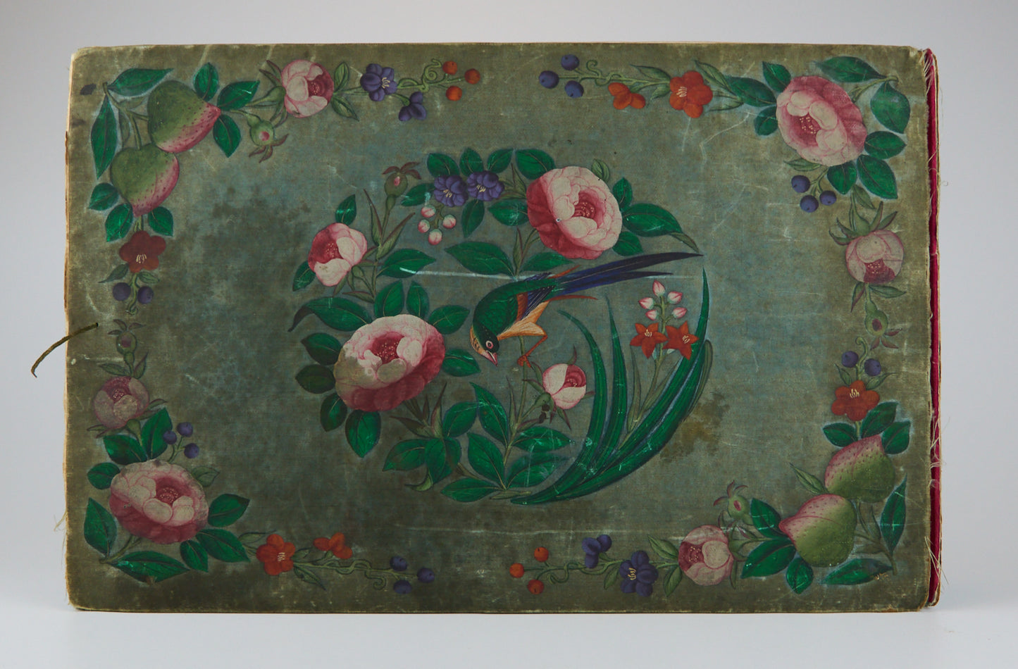 19th Century Canton Export Album with Twelve Rice Paper Paintings of Figures in Procession, Chinese School