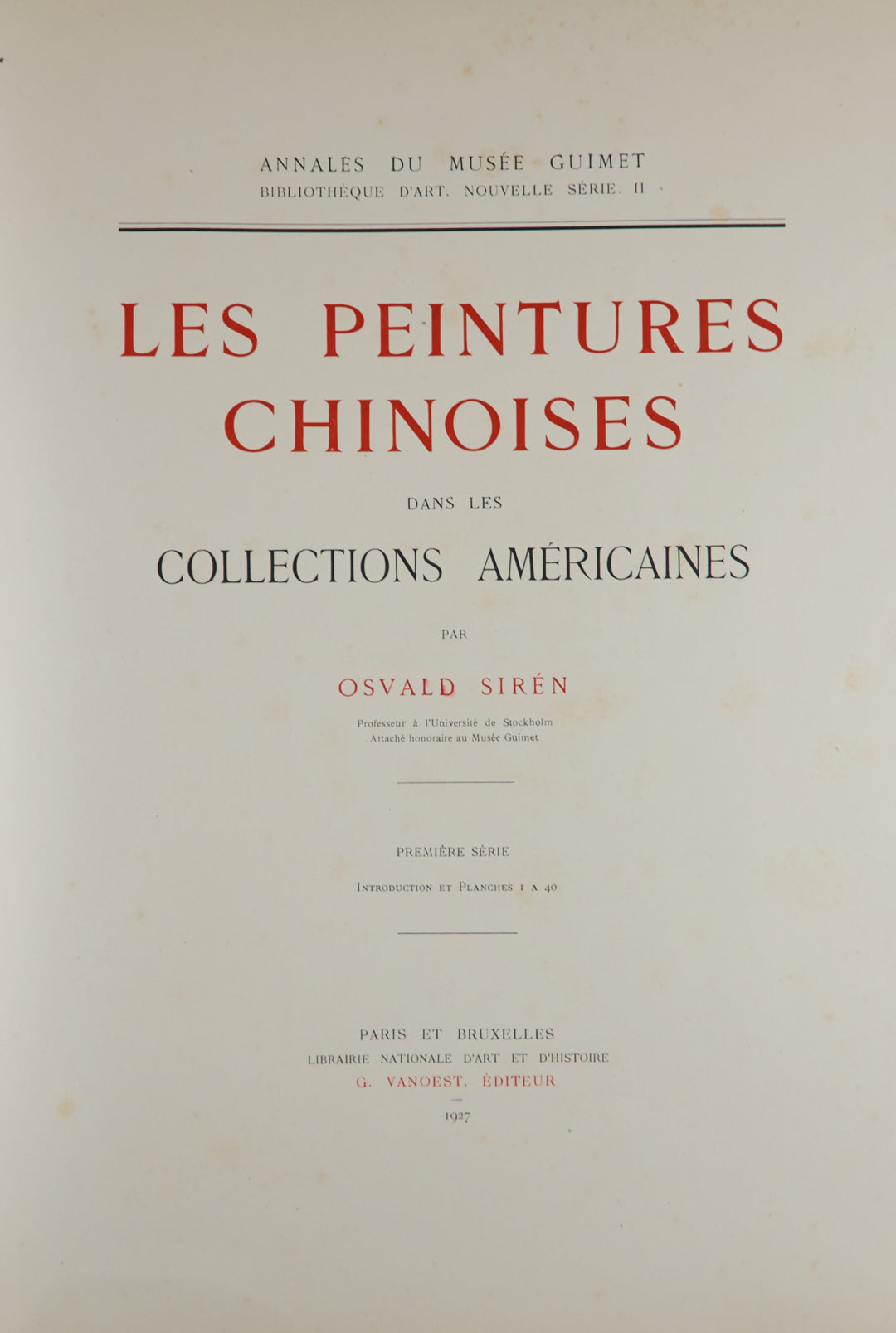Les Peintures Chinoises Dans Les Collections Americaines