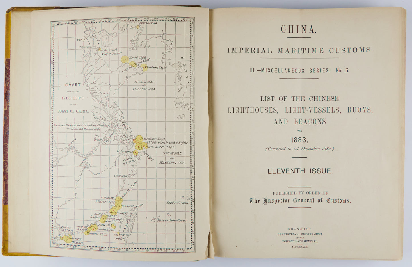 China Imperial Maritime Customs: List of the Chinese Lighthouses, Light-Vessels, Buoys, and Beacons (1883-1892), Issues 11–20