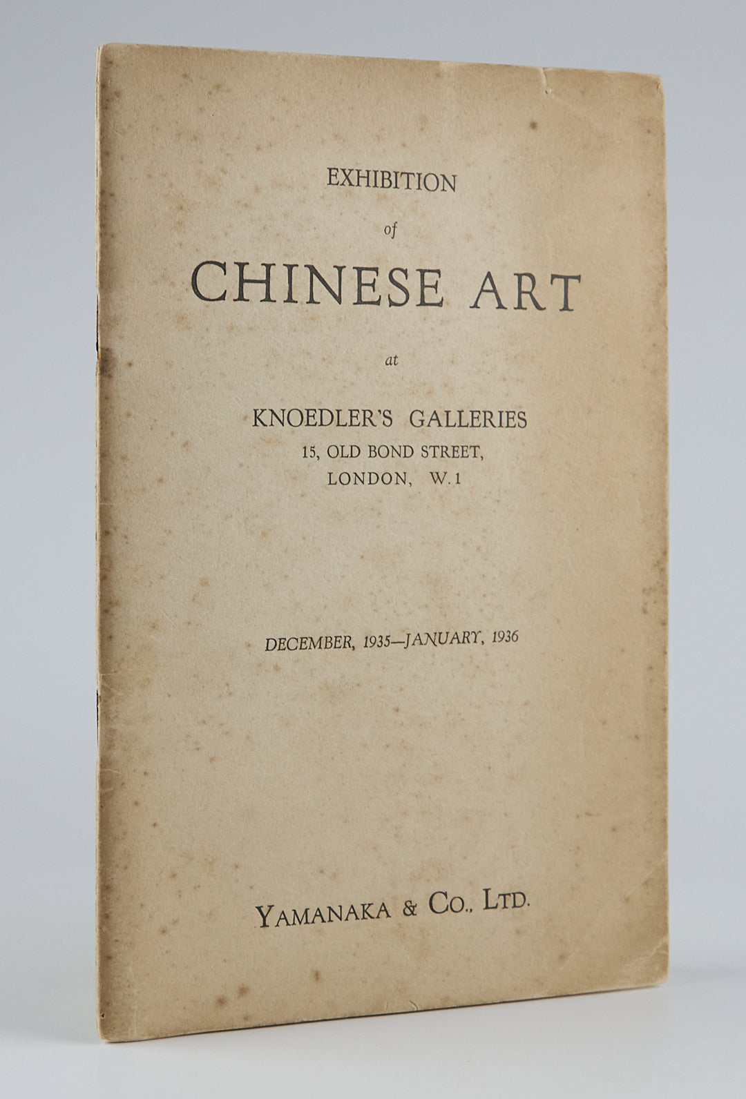 1935 Exhibition of Chinese art at Knoedler's Galleries by Yamanaka & Co., Ltd