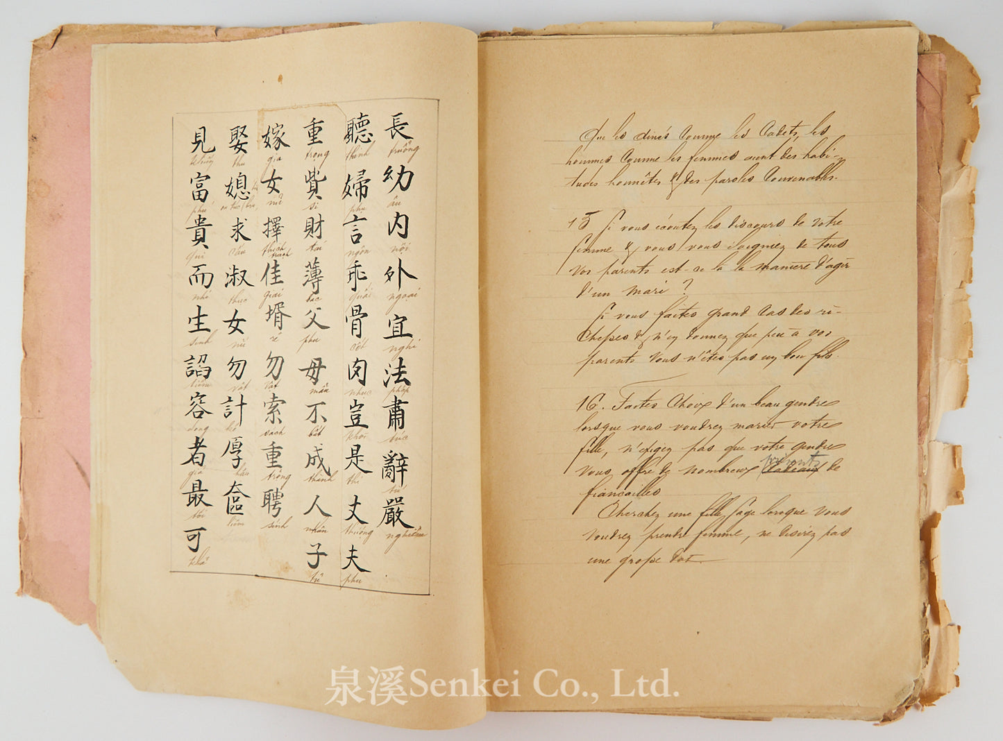 Ca. 1880 Manuscript of Les Instructions Familières du Dr. Tchou Pô-lou by Camille Imbault-Huart | Includes an Additional Chinese-French Vocabulary Manuscript