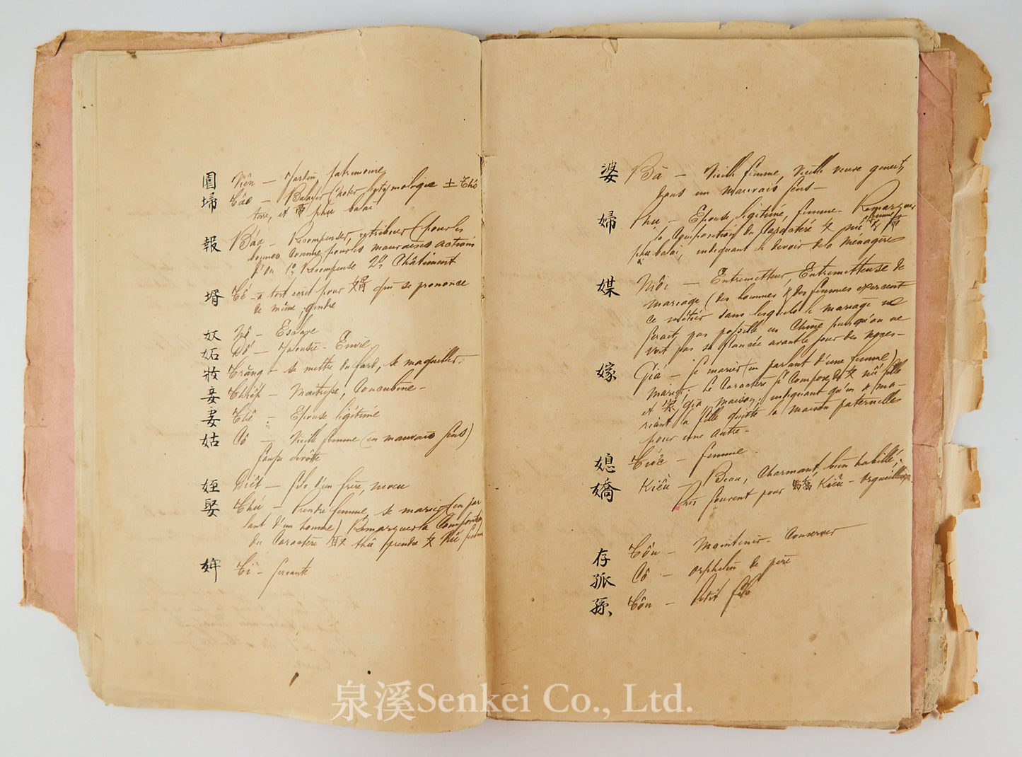 Ca. 1880 Manuscript of Les Instructions Familières du Dr. Tchou Pô-lou by Camille Imbault-Huart | Includes an Additional Chinese-French Vocabulary Manuscript