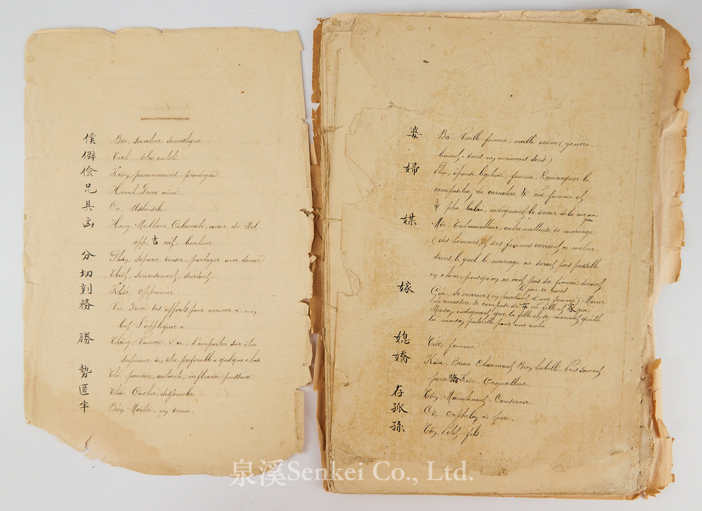 Ca. 1880 Manuscript of Les Instructions Familières du Dr. Tchou Pô-lou by Camille Imbault-Huart | Includes an Additional Chinese-French Vocabulary Manuscript