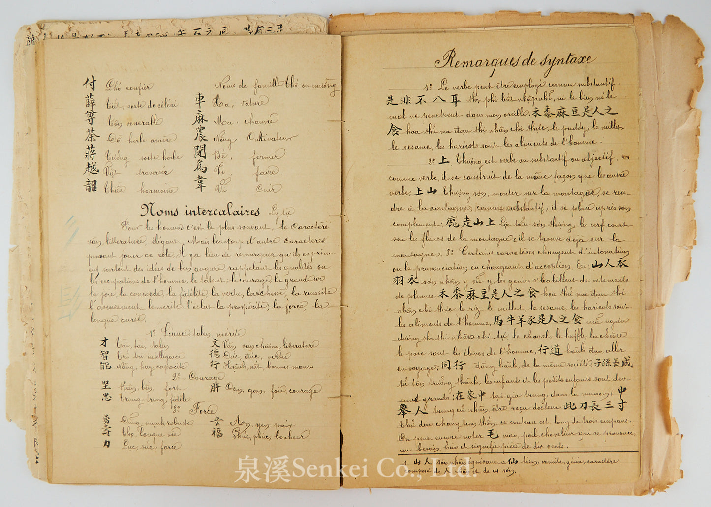 Ca. 1880 Manuscript of Les Instructions Familières du Dr. Tchou Pô-lou by Camille Imbault-Huart | Includes an Additional Chinese-French Vocabulary Manuscript