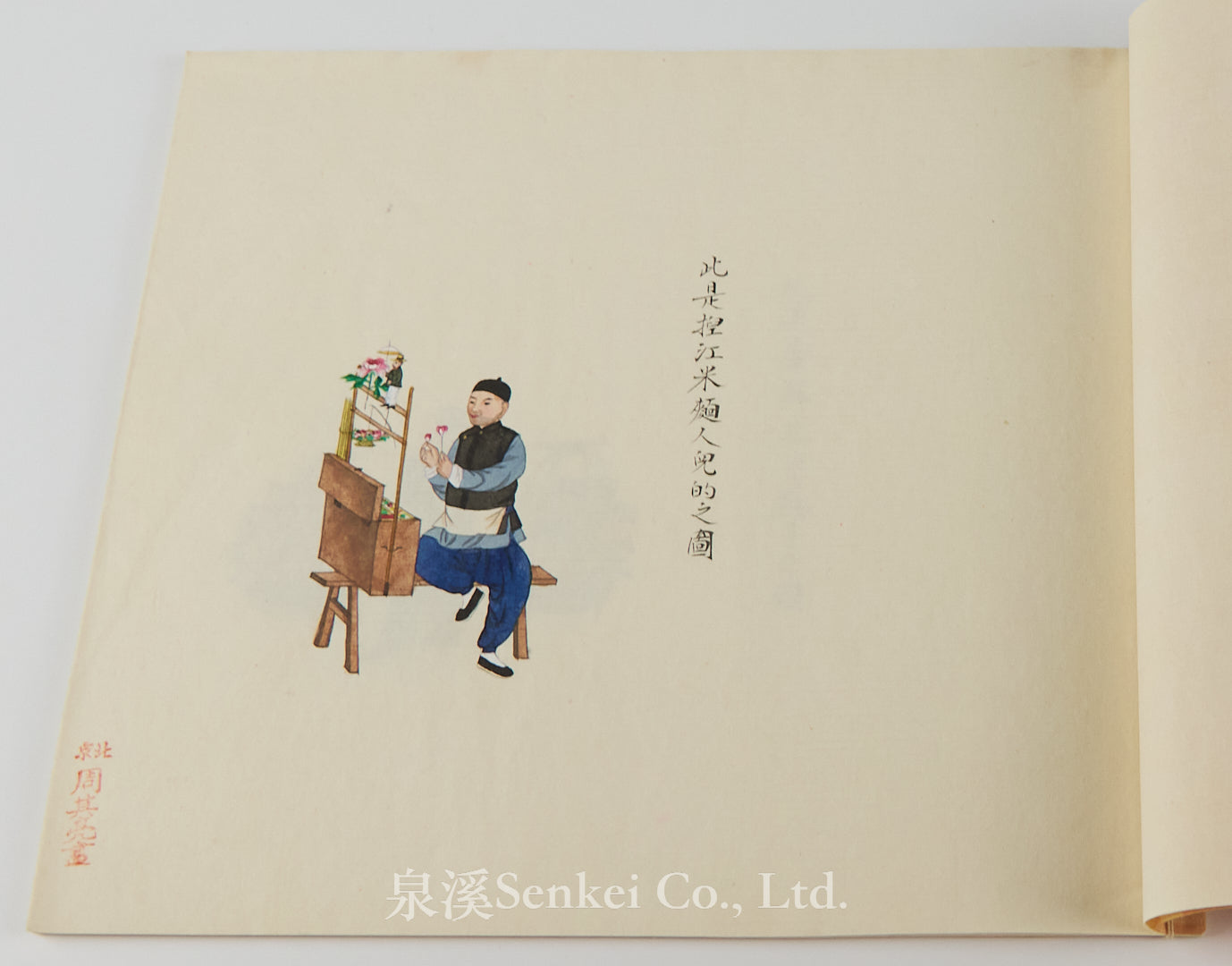 A Pair of Late Qing Chinese Albums of Fine Folk Paintings, Depicting Street Vendors, by Zhou Qiliang, Son of Zhou Peichun