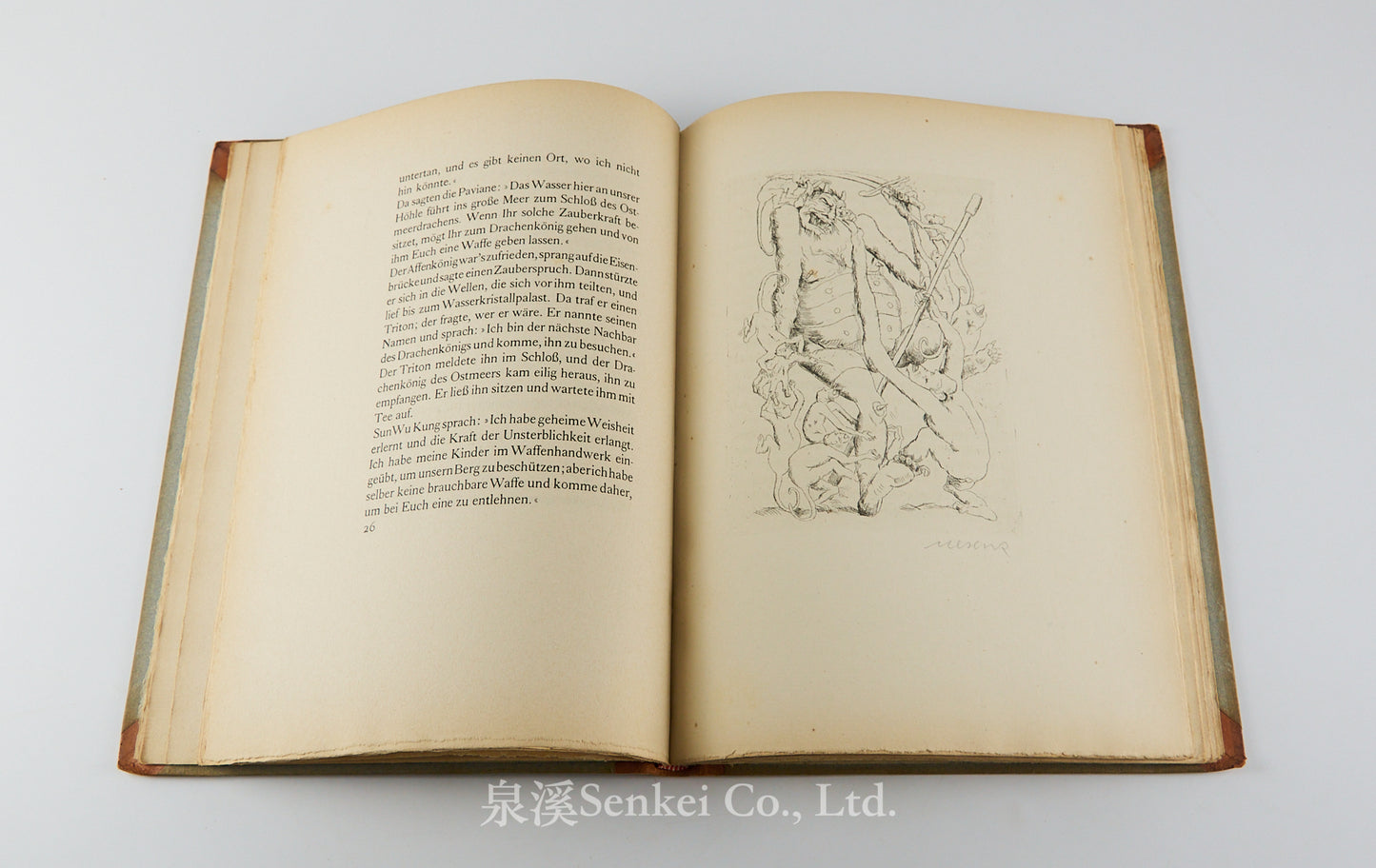 Der Affe Sun Wu Kung. Ein Chinesisches Marchen. Mit 11 Radierungen von Felix Meseck. 1923