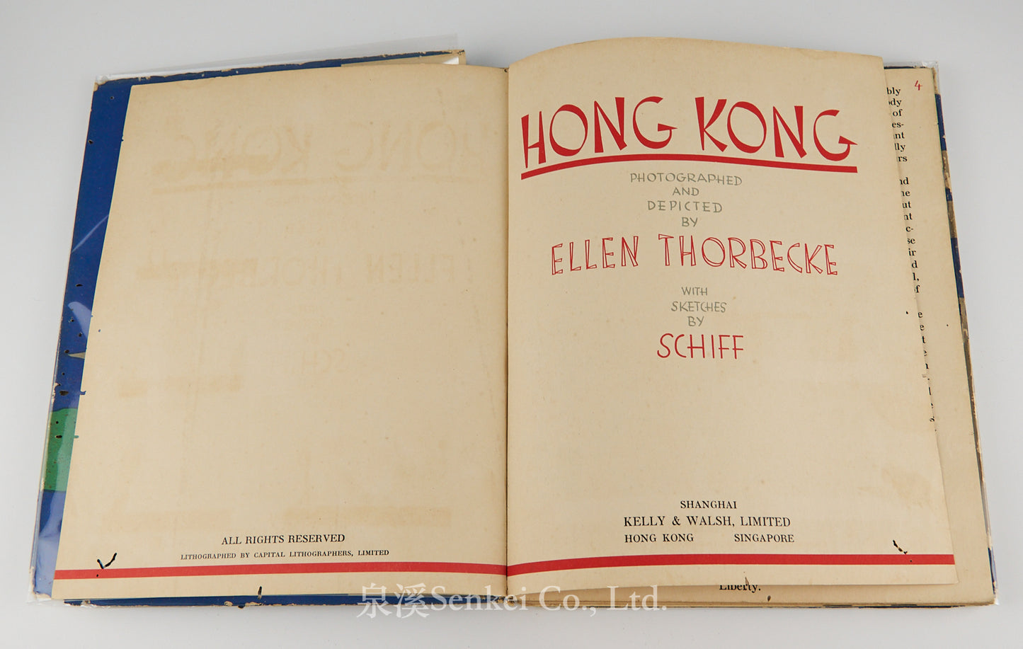 Hong Kong - Photographed and Depicted by Ellen Thorbecke, with Sketches by Schiff