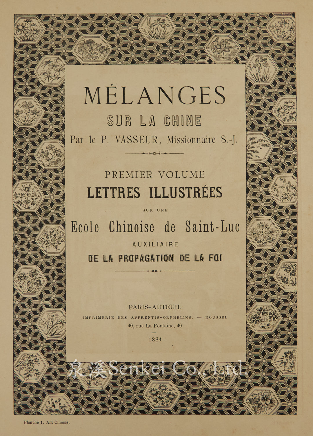 Mélanges sur la Chine. 1er Volume. Lettres Illustrées Sur Une École Chinoise de Saint-Luc, Auxiliaire de la Propagation de la Foi.An Album of T'ou-se-we Woodblock Prints for Missionary Work and the Dissemination of Faith