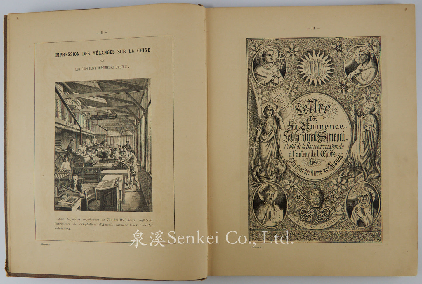Mélanges sur la Chine. 1er Volume. Lettres Illustrées Sur Une École Chinoise de Saint-Luc, Auxiliaire de la Propagation de la Foi.An Album of T'ou-se-we Woodblock Prints for Missionary Work and the Dissemination of Faith