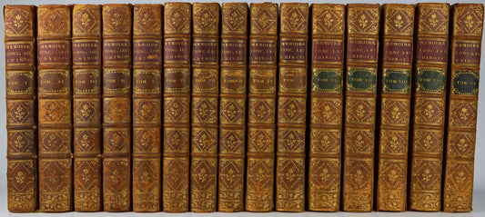 1776-1791 Memoires concernant l'histoire, les sciences, les arts, les moeurs, les usages, &c. des chinois (15 volume set)
