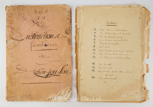 Ca. 1880 Manuscript of Les Instructions Familières du Dr. Tchou Pô-lou by Camille Imbault-Huart | Includes an Additional Chinese-French Vocabulary Manuscript