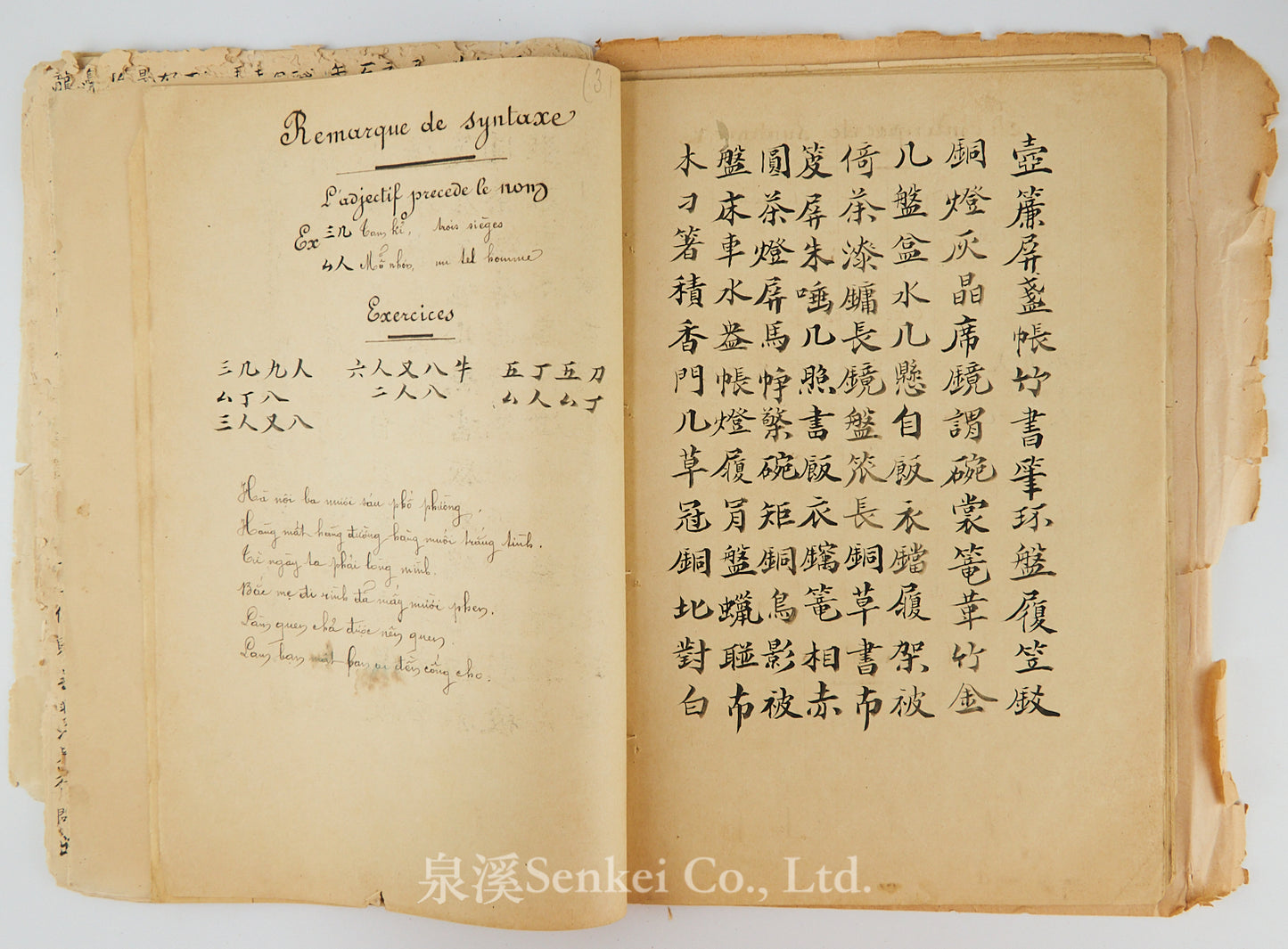 Ca. 1880 Manuscript of Les Instructions Familières du Dr. Tchou Pô-lou by Camille Imbault-Huart | Includes an Additional Chinese-French Vocabulary Manuscript
