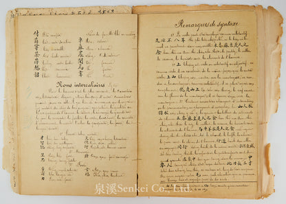Ca. 1880 Manuscript of Les Instructions Familières du Dr. Tchou Pô-lou by Camille Imbault-Huart | Includes an Additional Chinese-French Vocabulary Manuscript