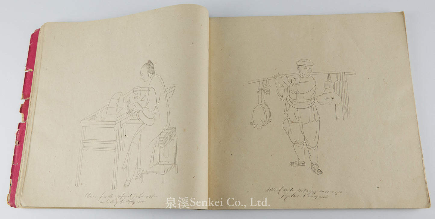 19th Century Canton Export Album – 120 Original Drawings of Street Vendors