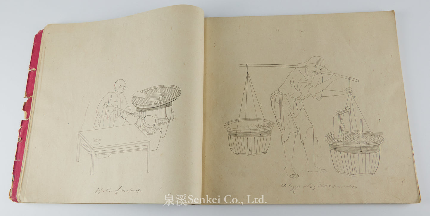 19th Century Canton Export Album – 120 Original Drawings of Street Vendors
