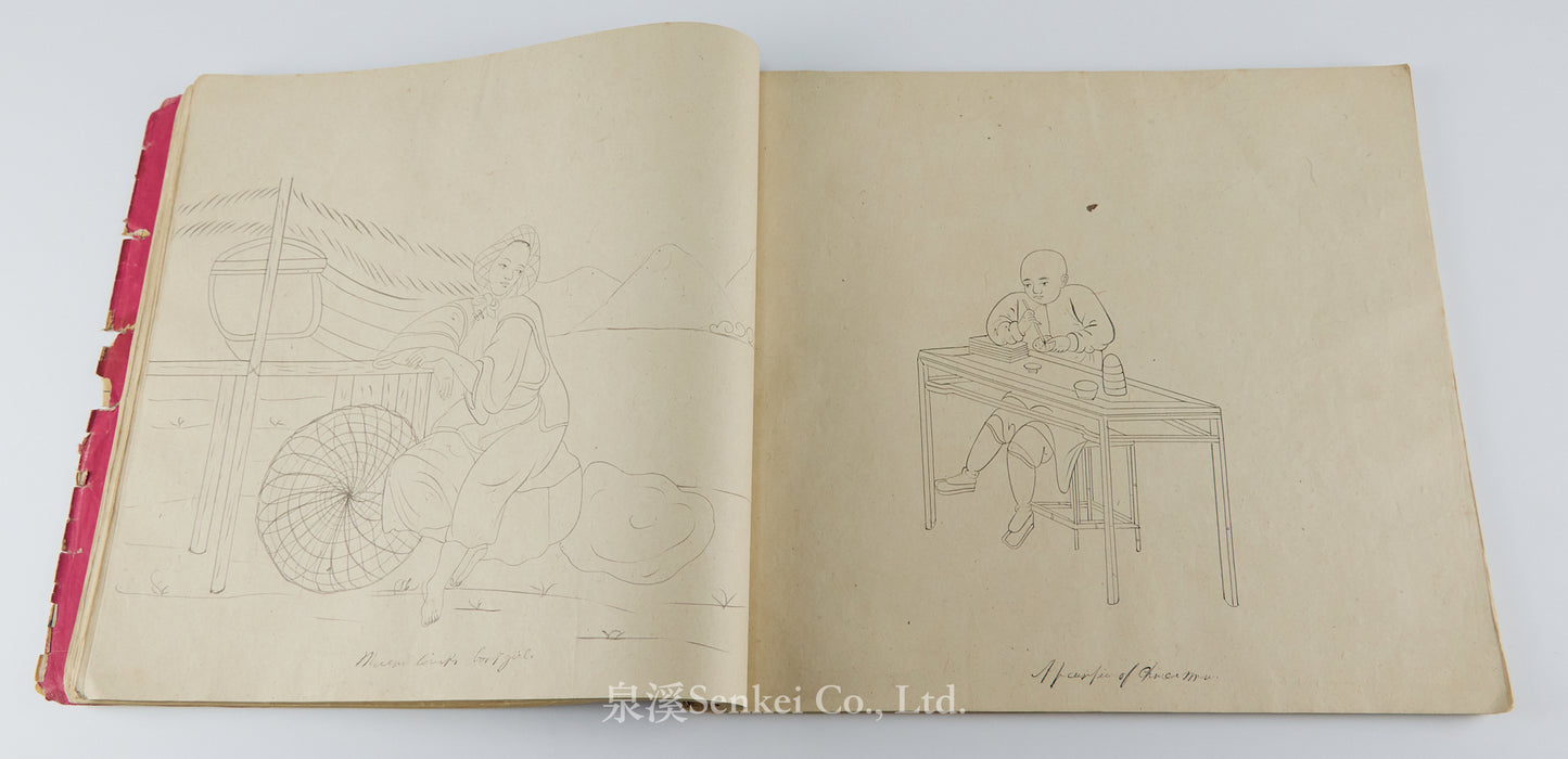 19th Century Canton Export Album – 120 Original Drawings of Street Vendors