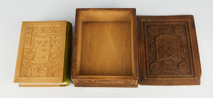 1896 Chinese New Testament in Western Style with Yellow Velvet Spine, Carved Wooden Boards, and Matching Carved Wooden Box | Delegates' Version