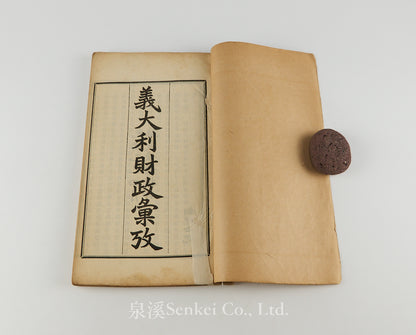 Yidali Caizheng Kao 義大利財政彙考 [A Study of Italian Public Finance] | Yidali Quanyan Zhilue 義大利權煙志略 [An Outline of the Italian State Tobacco Monopoly, with appended tables of official tobacco prices] 駐義使署, 1905, Qing