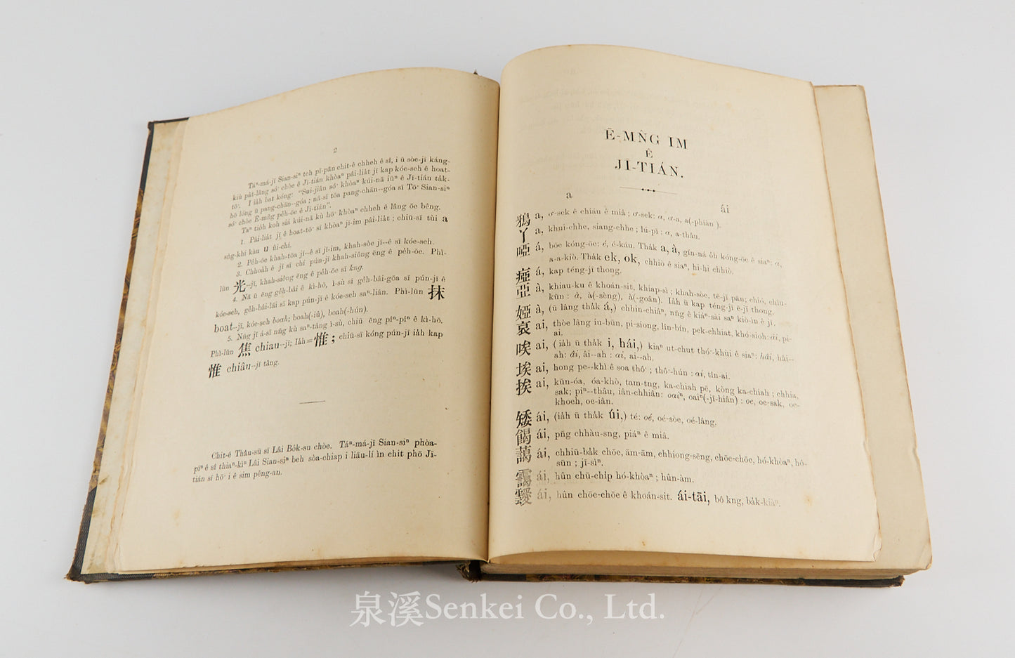 Ē-MN̂G IM Ê JĪ-TIÁN 廈門音個字典 [Dictionary of the Amoy Dialect] Amoy, 1894