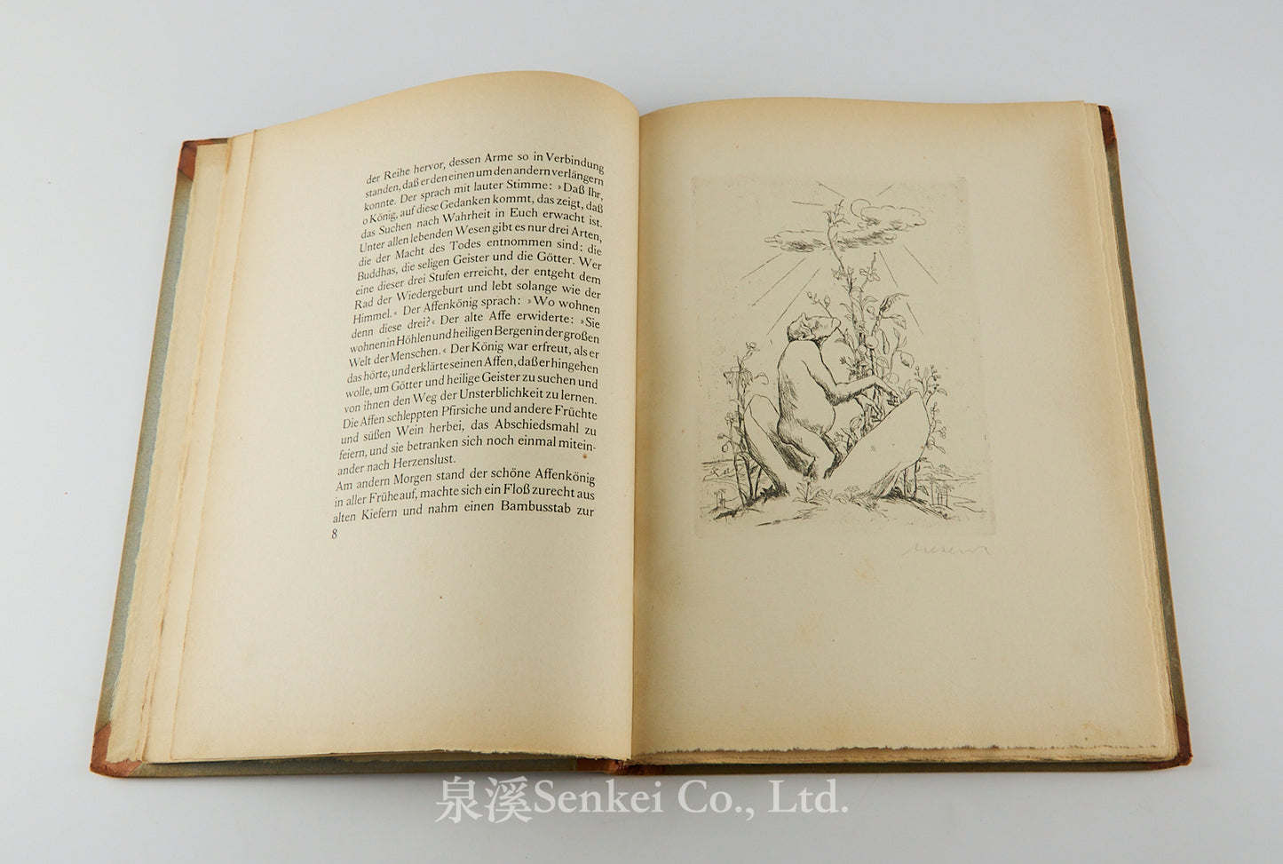 Der Affe Sun Wu Kung. Ein Chinesisches Marchen. Mit 11 Radierungen von Felix Meseck. 1923