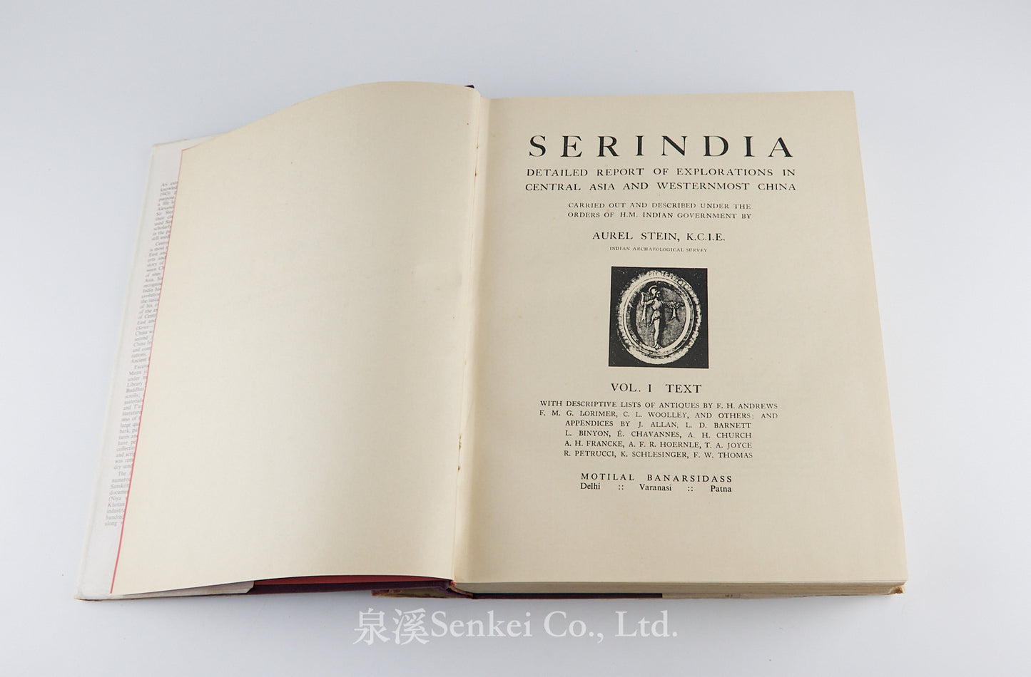 Serindia. Detailed report of explorations in Central Asia and Westernmost China. 5 vols. (4 vols text & one atlas volume)